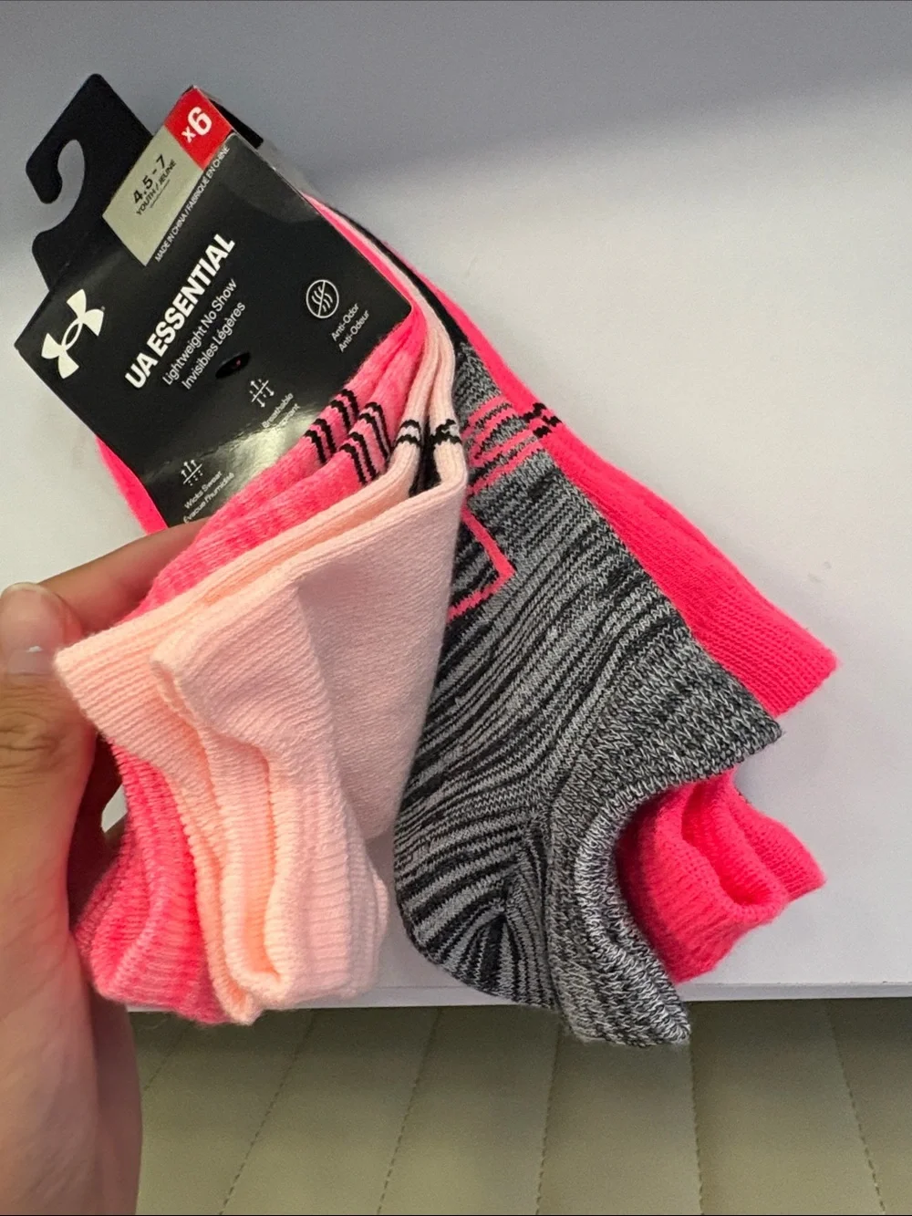 Under Armour UA Essential No-Show Socks - Hot Pink (6 Pack)